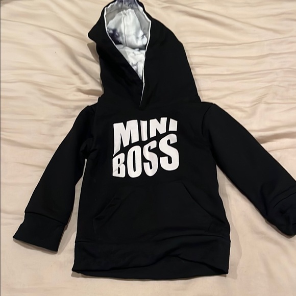 Mini Boss Kids Hoodie and Joggers Set - Black and White - Picture 2 of 6